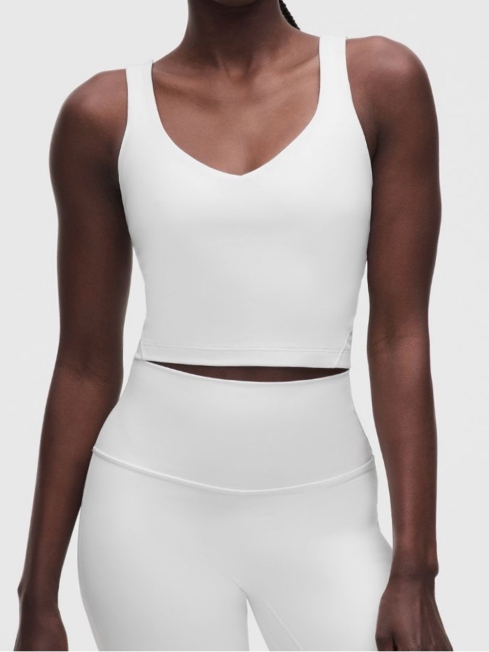 LULULEMON Align Tank Top White Tan  Cropped Yoga Bra Top